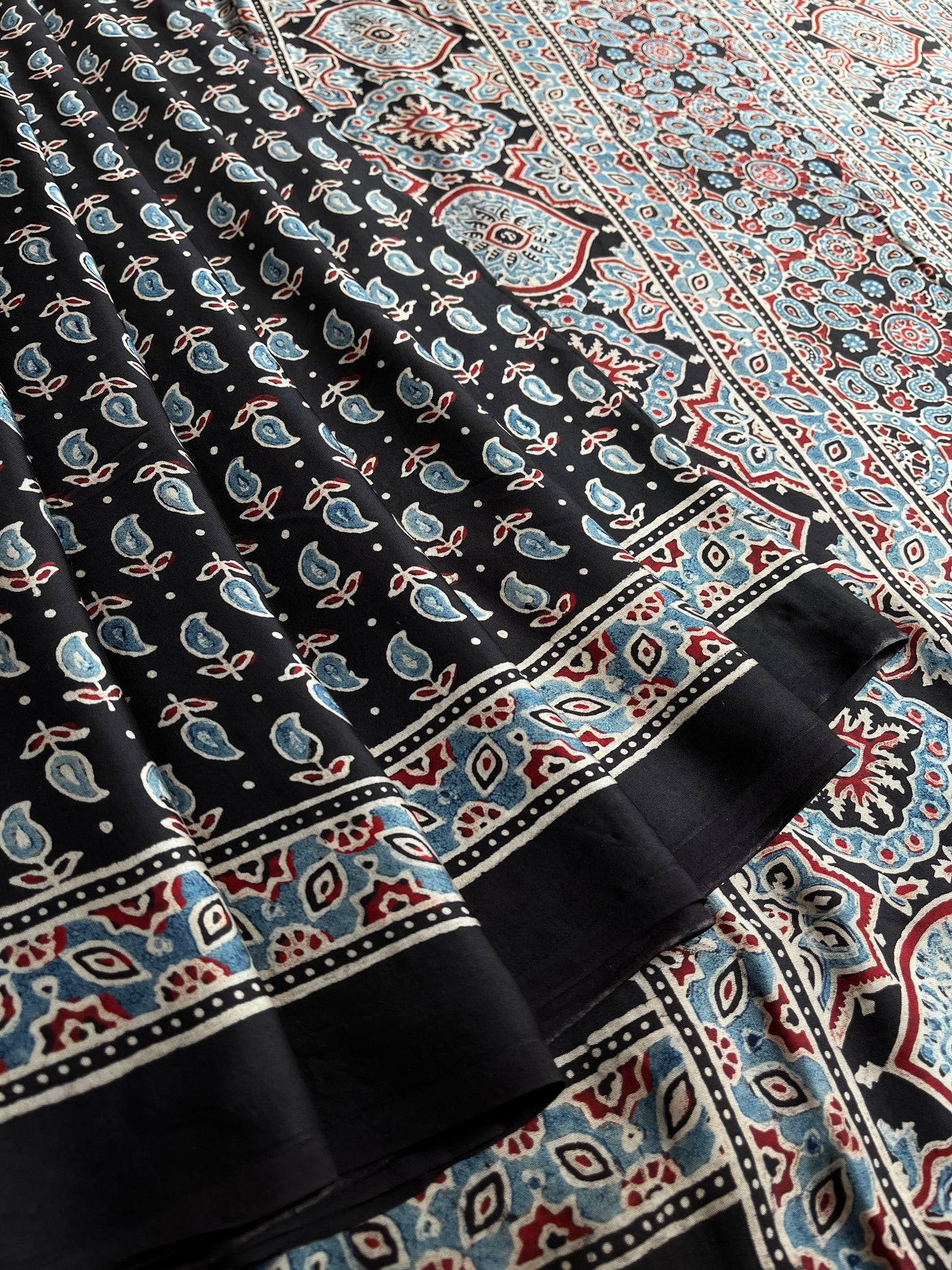 DAMINI: HAND BLOCK AJRAKH MODAL SILK SAREE