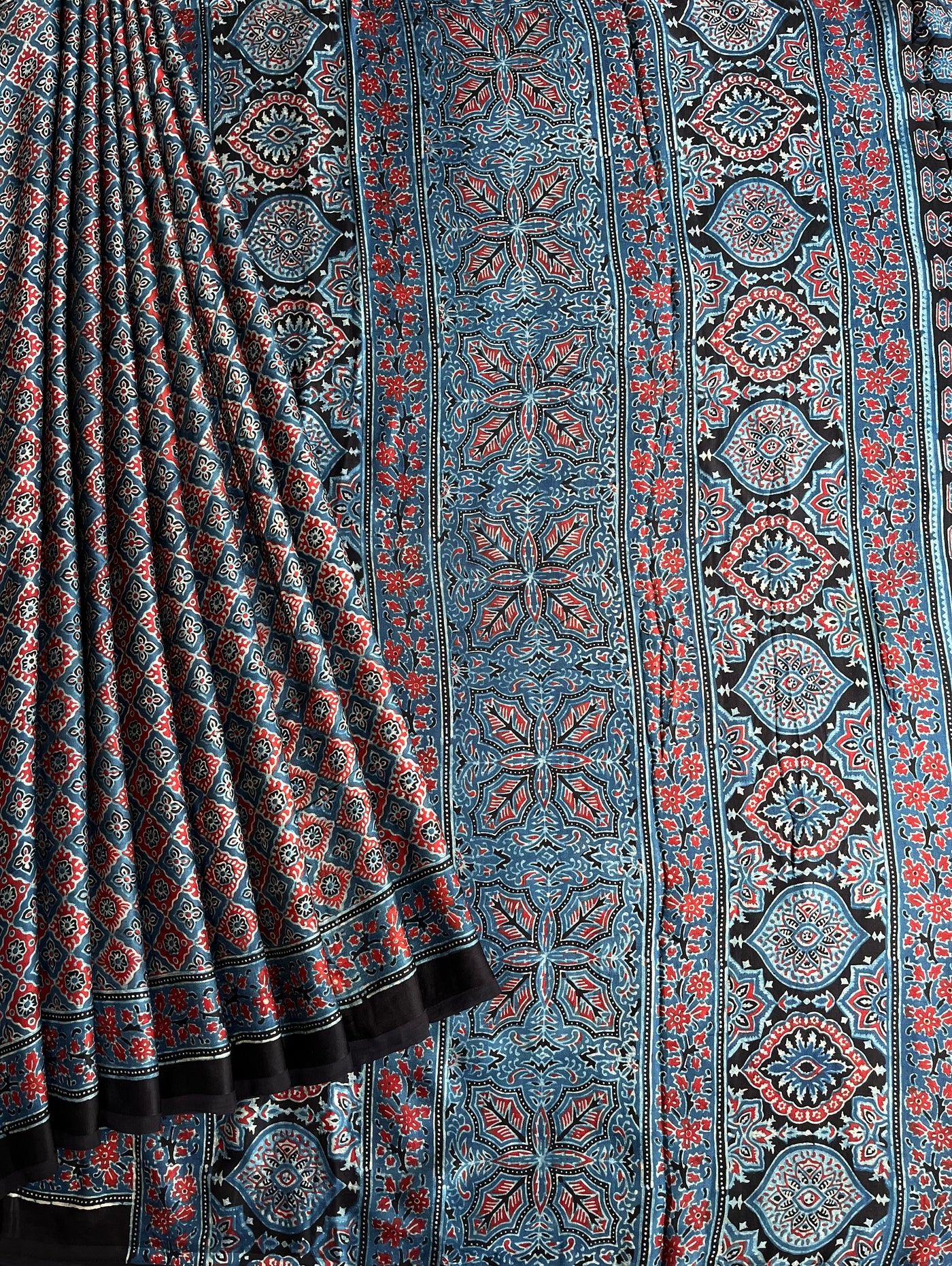 ANJALI: HAND BLOCK AJRAKH MODAL SILK SAREE