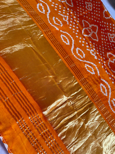 CHAHAK: bandhani saree with tissue palla