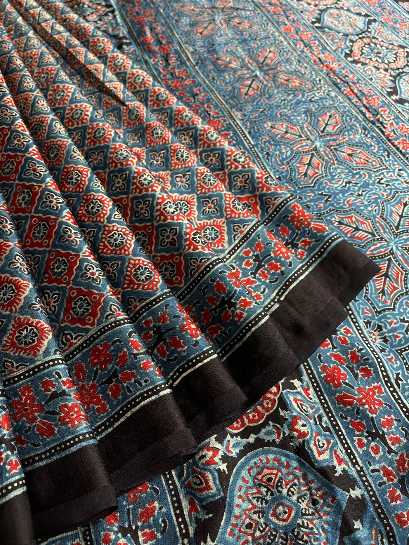 ANJALI: HAND BLOCK AJRAKH MODAL SILK SAREE
