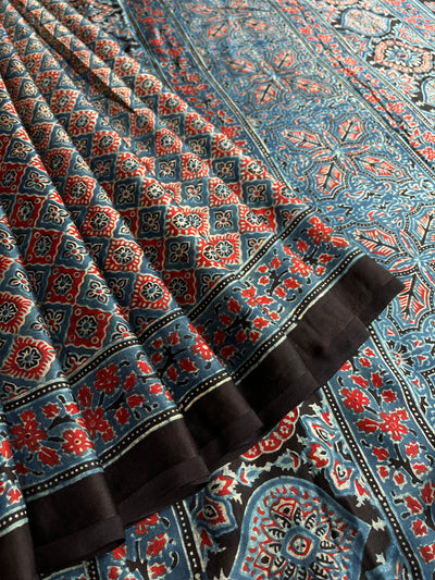 ANJALI: HAND BLOCK AJRAKH MODAL SILK SAREE