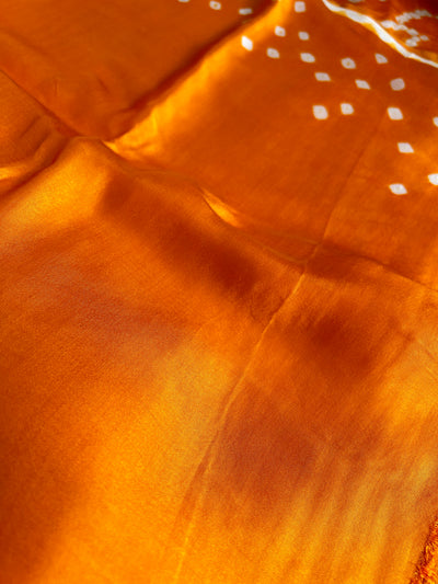 CHAHAK: bandhani saree with tissue palla