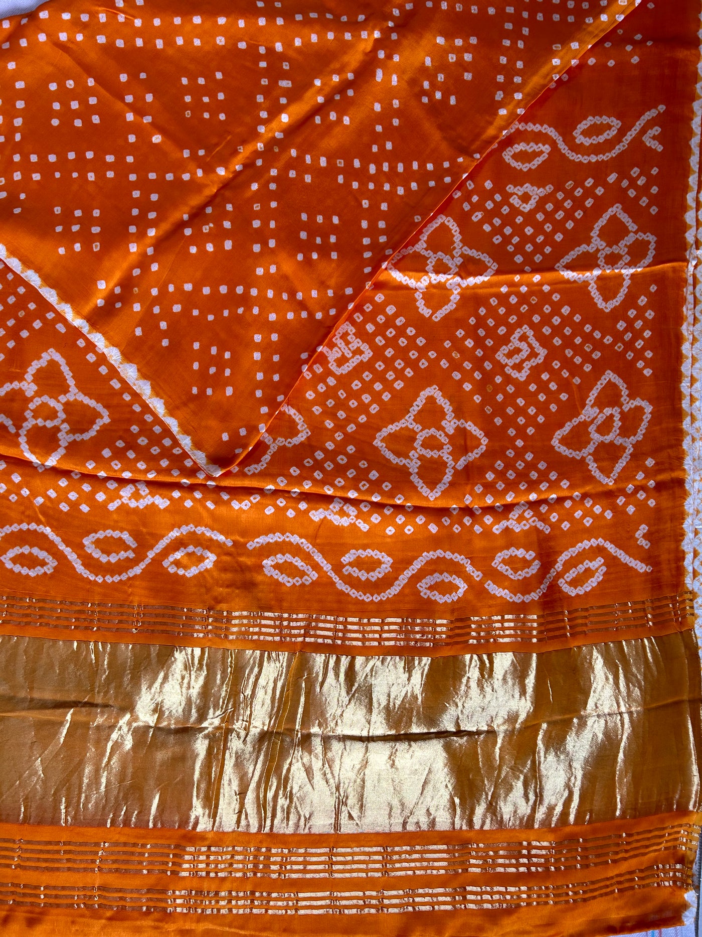 CHAHAK: bandhani saree with tissue palla