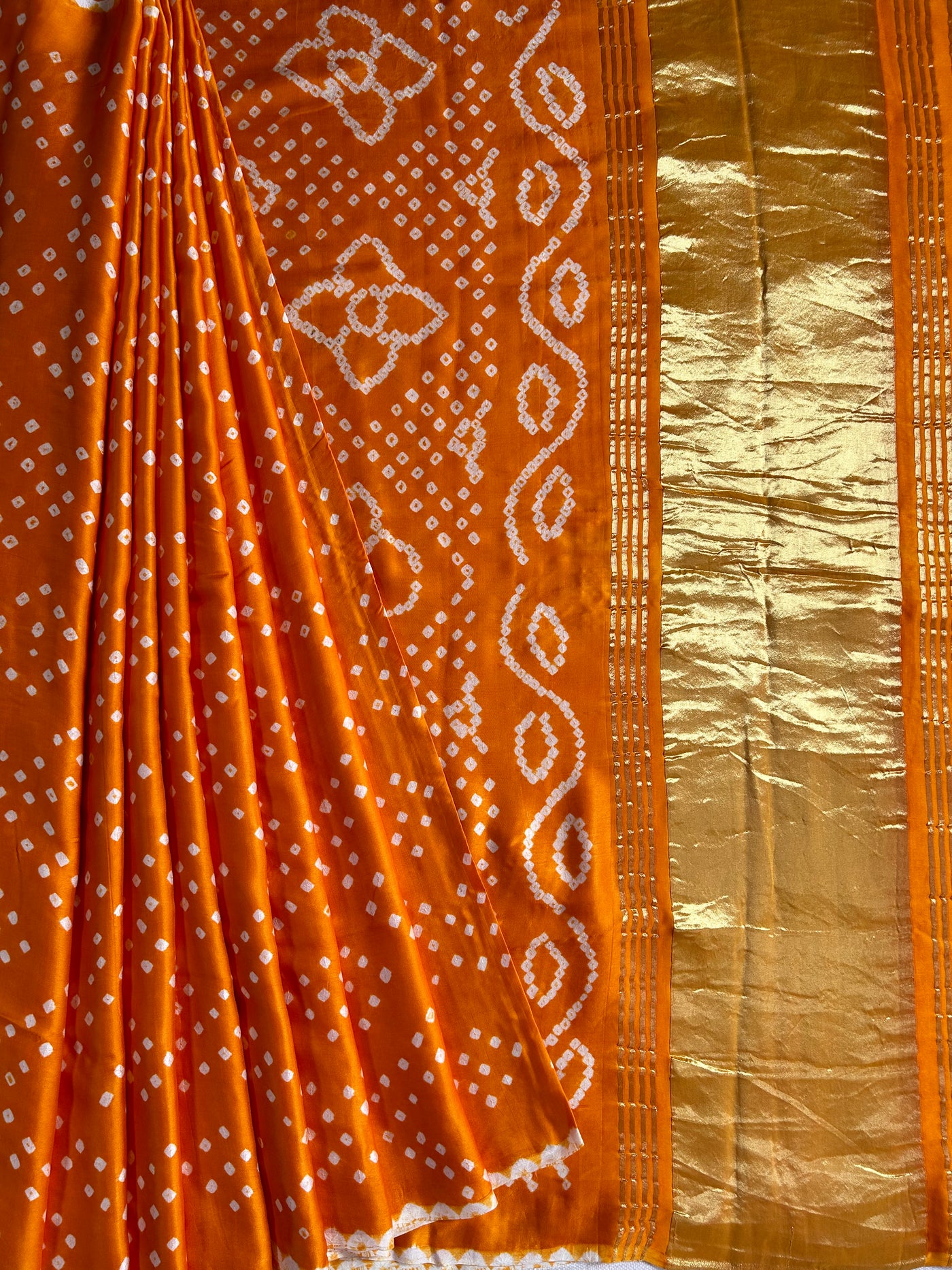 CHAHAK: bandhani saree with tissue palla