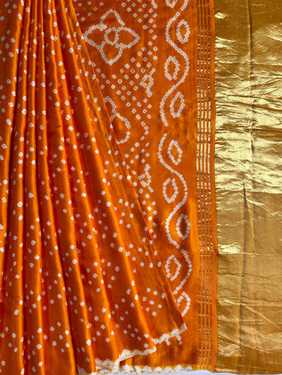 CHAHAK: bandhani saree with tissue palla