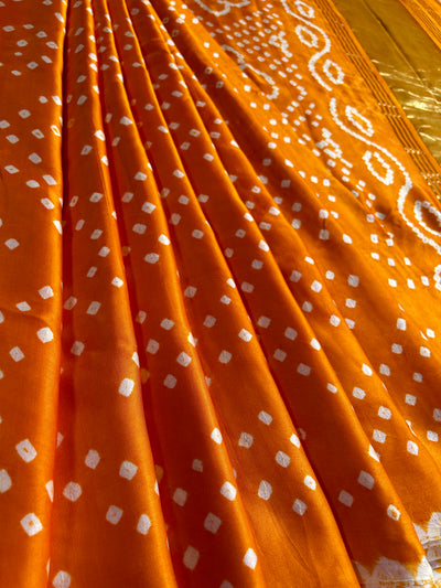 CHAHAK: bandhani saree with tissue palla