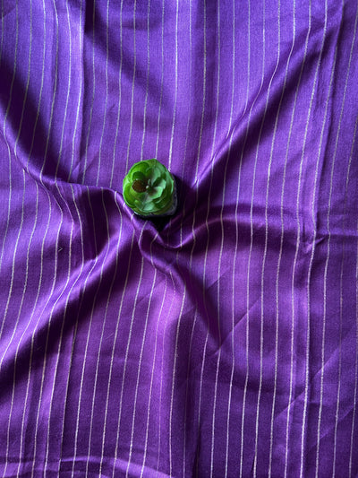 KUMUDINI:ROYAL PURPLE,HANDLOOM PURE TUSSAR STAPLE SAREE WITH GHICHA PALLU.