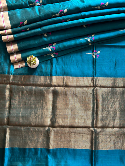 RAJSHREE: HANDLOOM PURE SILK CHANDERI SAREE WITH EK NALIYA BOOTA