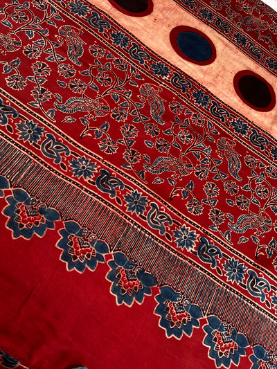 NIKETA: HAND BLOCK AJRAKH MODAL SILK SAREE