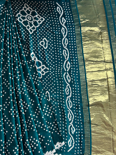 AHANA: bandhani saree with tissue palla