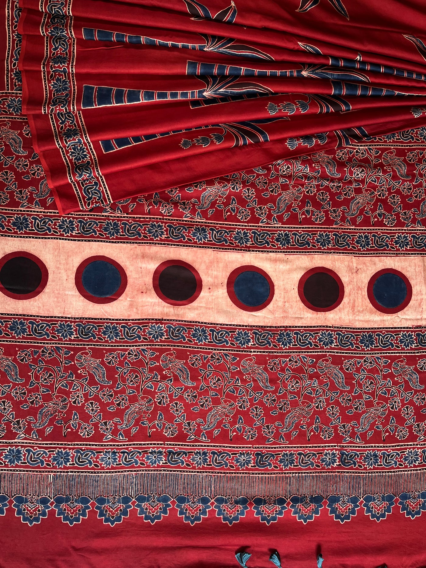 NIKETA: HAND BLOCK AJRAKH MODAL SILK SAREE