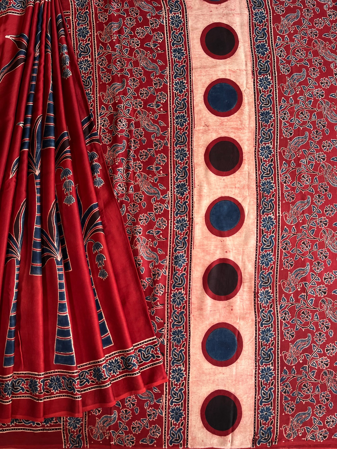 NIKETA: HAND BLOCK AJRAKH MODAL SILK SAREE