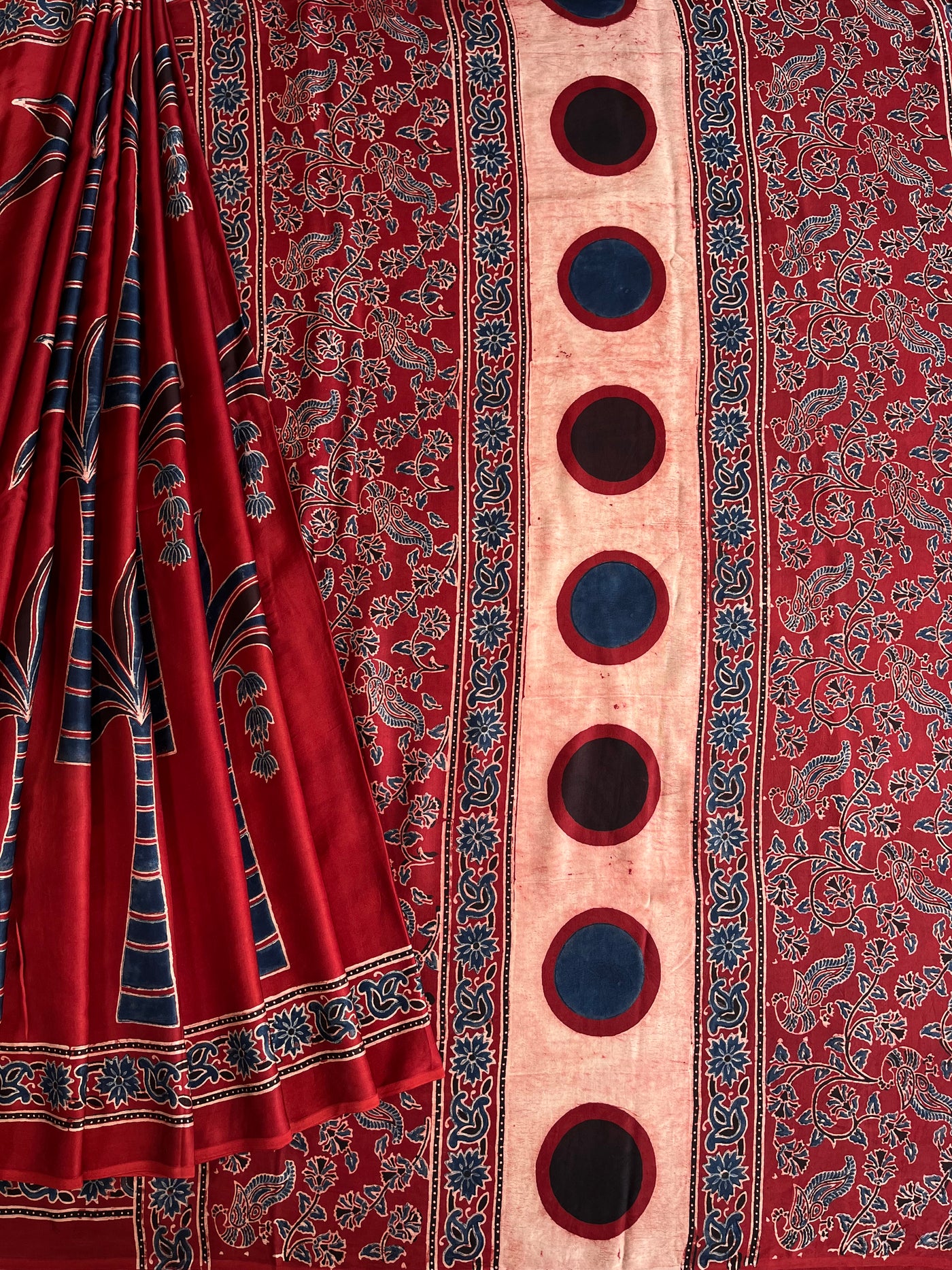 NIKETA: HAND BLOCK AJRAKH MODAL SILK SAREE