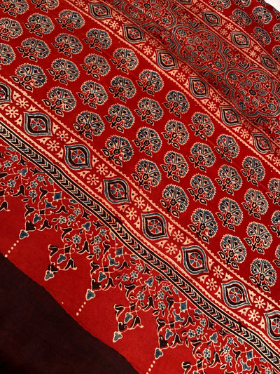 NIKETA: HAND BLOCK AJRAKH MODAL SILK SAREE