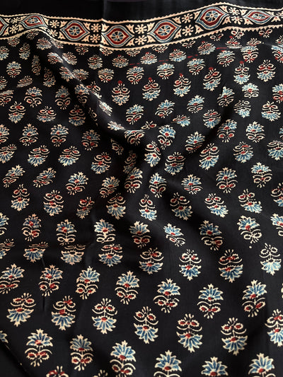 KAVYA: HAND BLOCK AJRAKH MODAL SILK SAREE