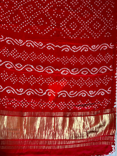 ARUNA: bandhani saree with tissue palla