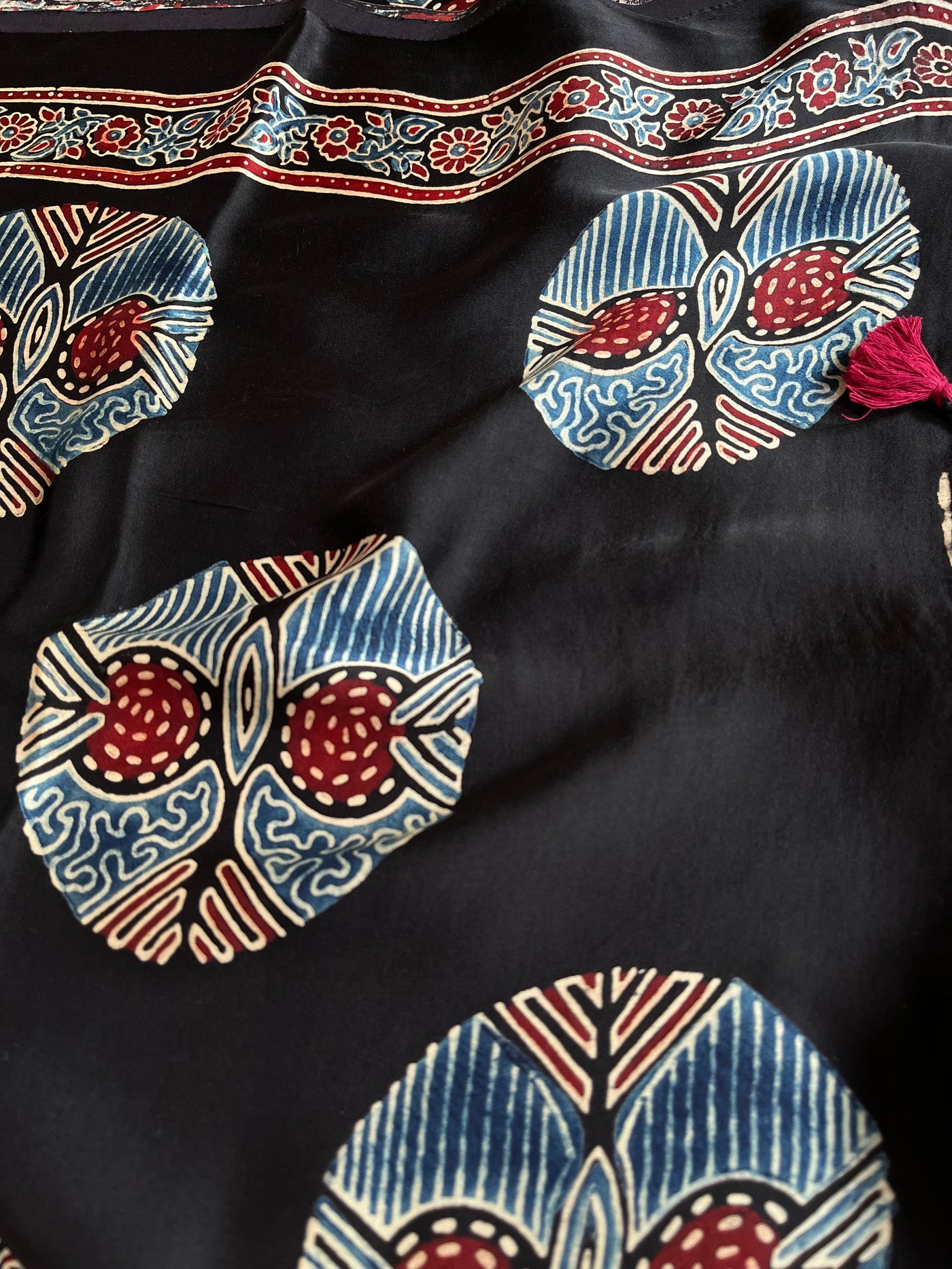 JANKI: HAND BLOCK AJRAKH MODAL SILK SAREE