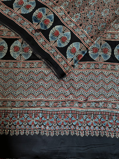 JANKI: HAND BLOCK AJRAKH MODAL SILK SAREE