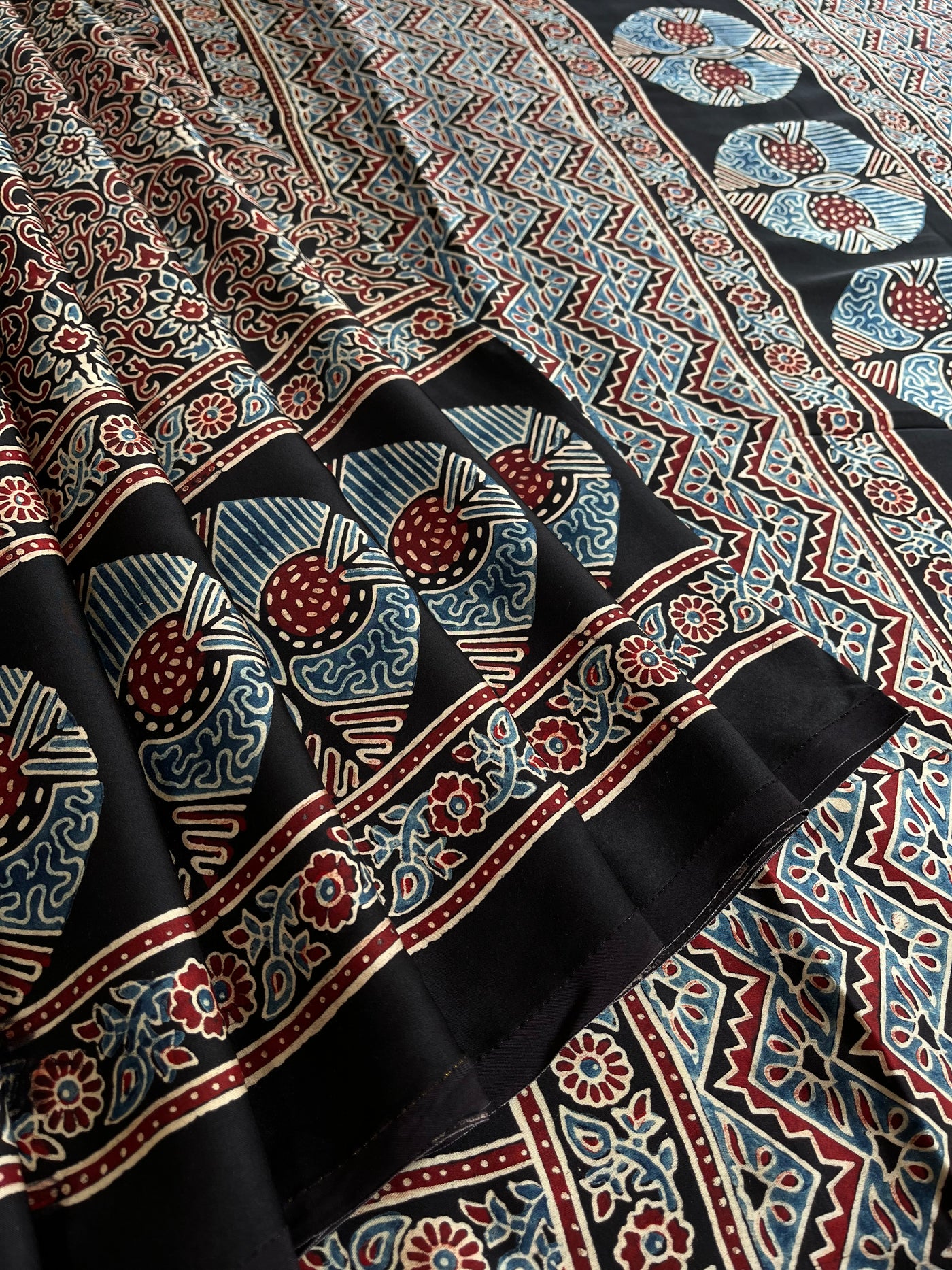 JANKI: HAND BLOCK AJRAKH MODAL SILK SAREE