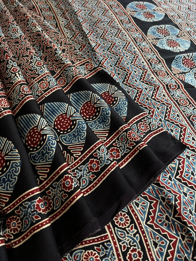 JANKI: HAND BLOCK AJRAKH MODAL SILK SAREE