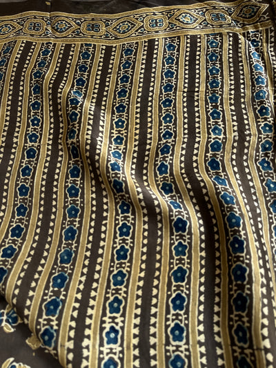 RICHA: HAND BLOCK AJRAKH MODAL SILK SAREE