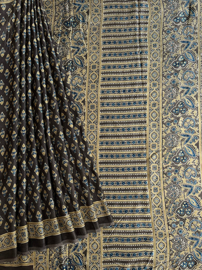 RICHA: HAND BLOCK AJRAKH MODAL SILK SAREE