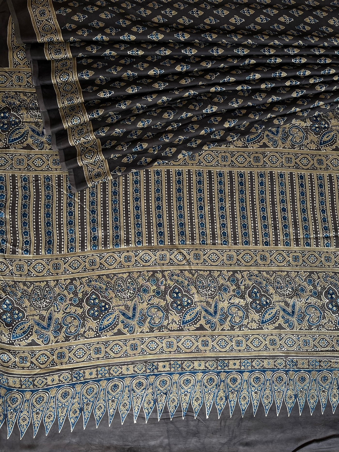 RICHA: HAND BLOCK AJRAKH MODAL SILK SAREE