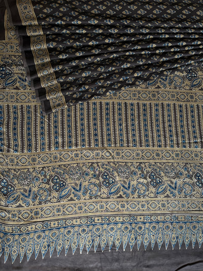 RICHA: HAND BLOCK AJRAKH MODAL SILK SAREE