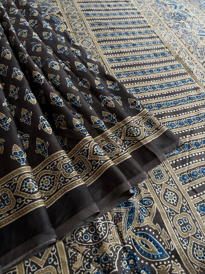 RICHA: HAND BLOCK AJRAKH MODAL SILK SAREE