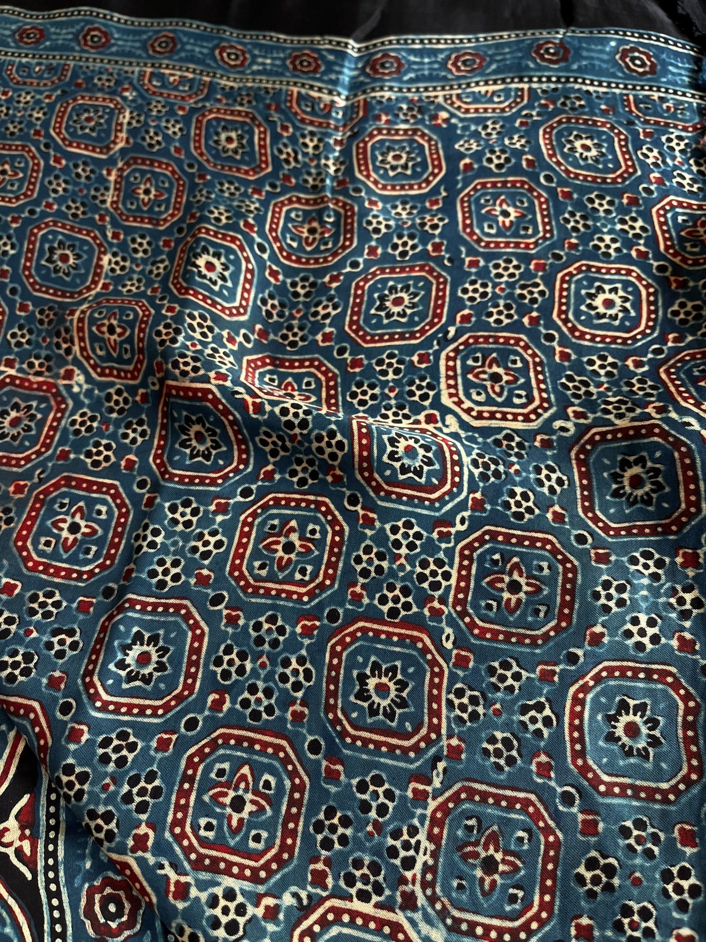 PAVANI: HAND BLOCK AJRAKH MODAL SILK SAREE