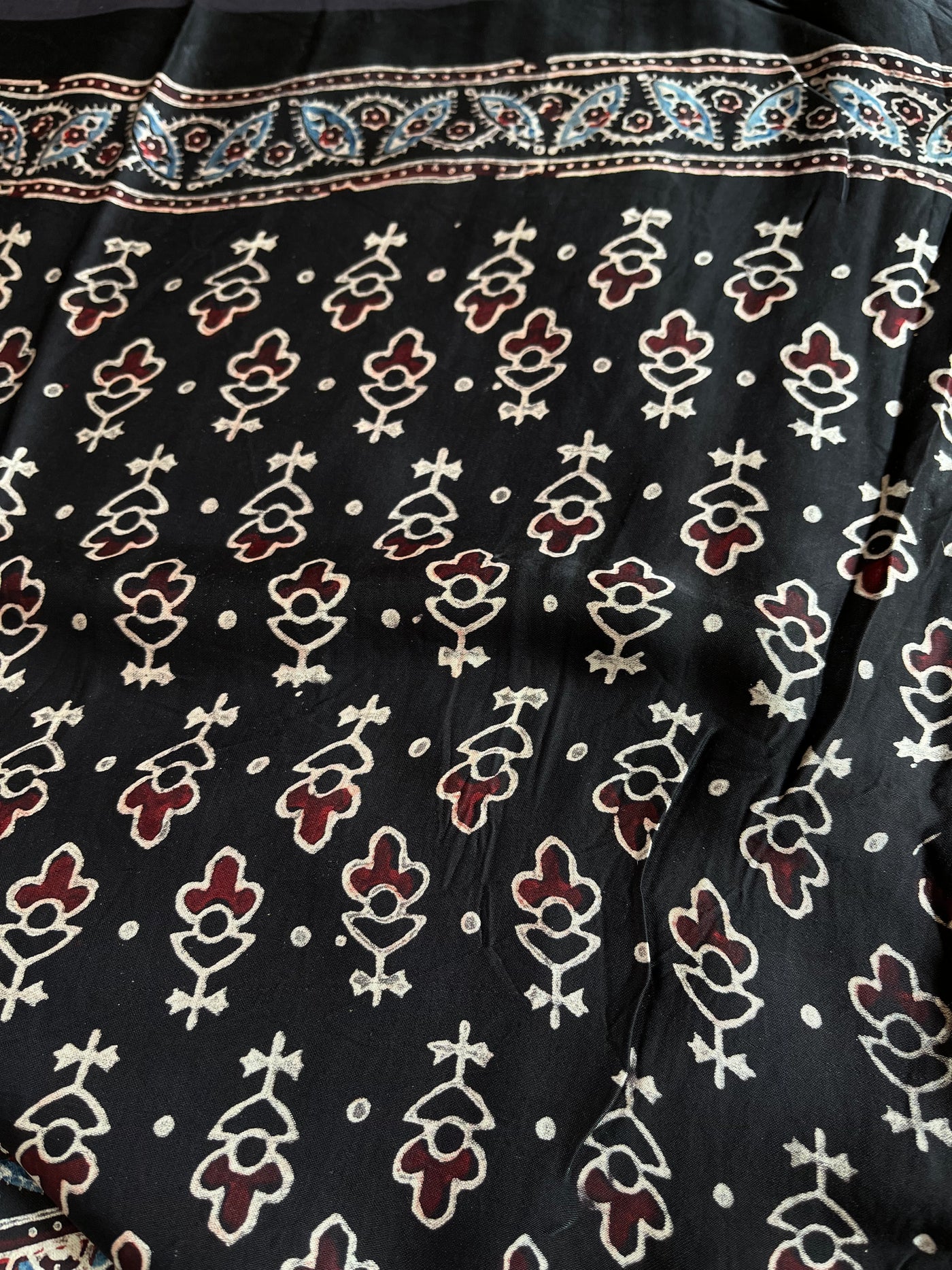 ANJANA: HAND BLOCK AJRAKH MODAL SILK SAREE