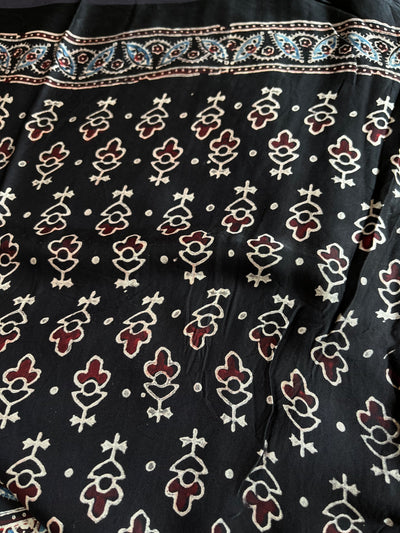 ANJANA: HAND BLOCK AJRAKH MODAL SILK SAREE