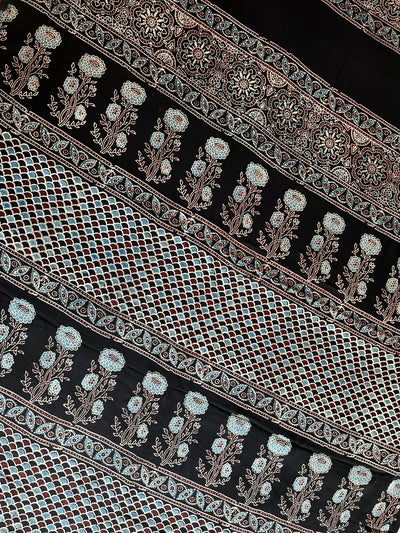 ANJANA: HAND BLOCK AJRAKH MODAL SILK SAREE