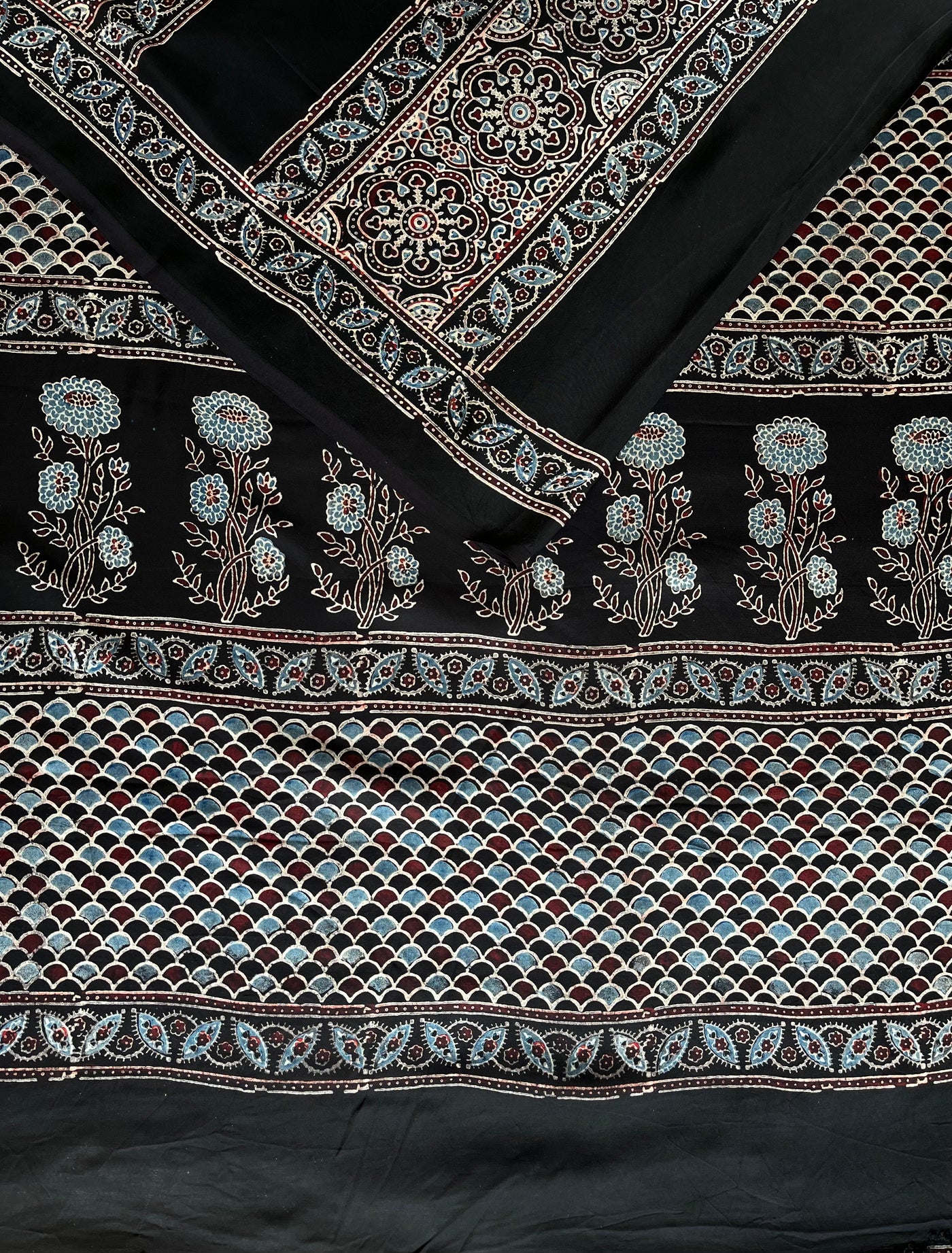 ANJANA: HAND BLOCK AJRAKH MODAL SILK SAREE