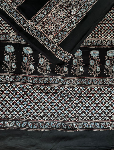 ANJANA: HAND BLOCK AJRAKH MODAL SILK SAREE