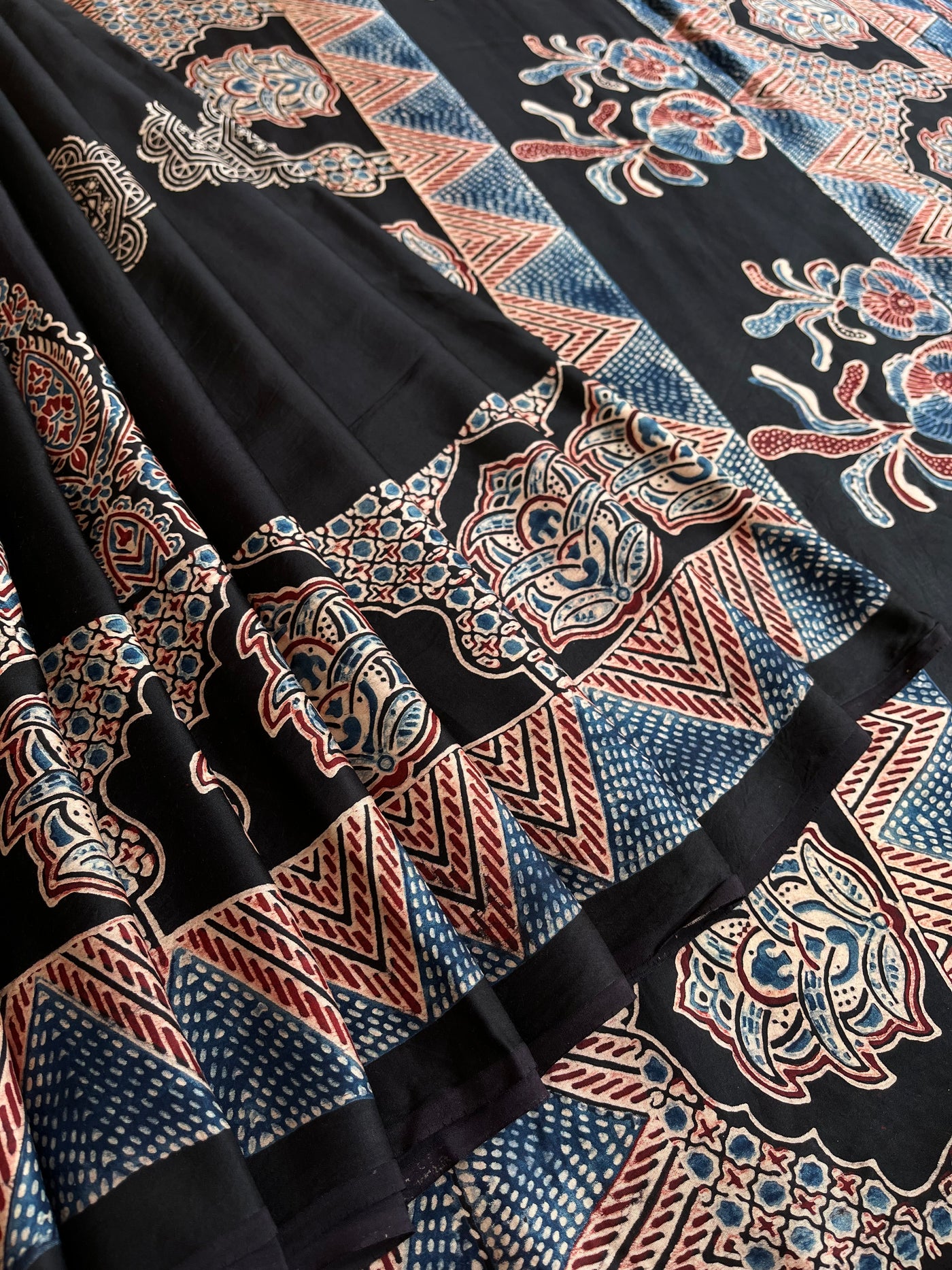 MURALI: HAND BLOCK AJRAKH MODAL SILK SAREE