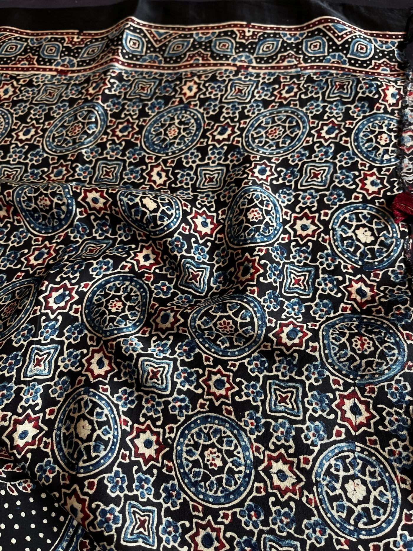 PRISHA: HAND BLOCK AJRAKH MODAL SILK SAREE