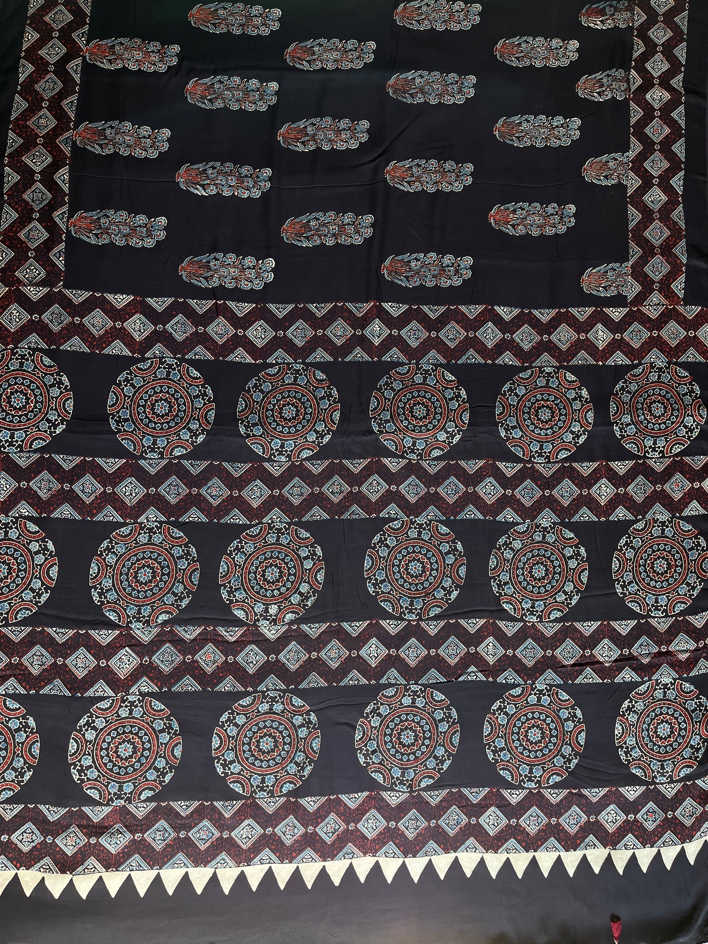 AGASTYA: HAND BLOCK AJRAKH MODAL SILK SAREE