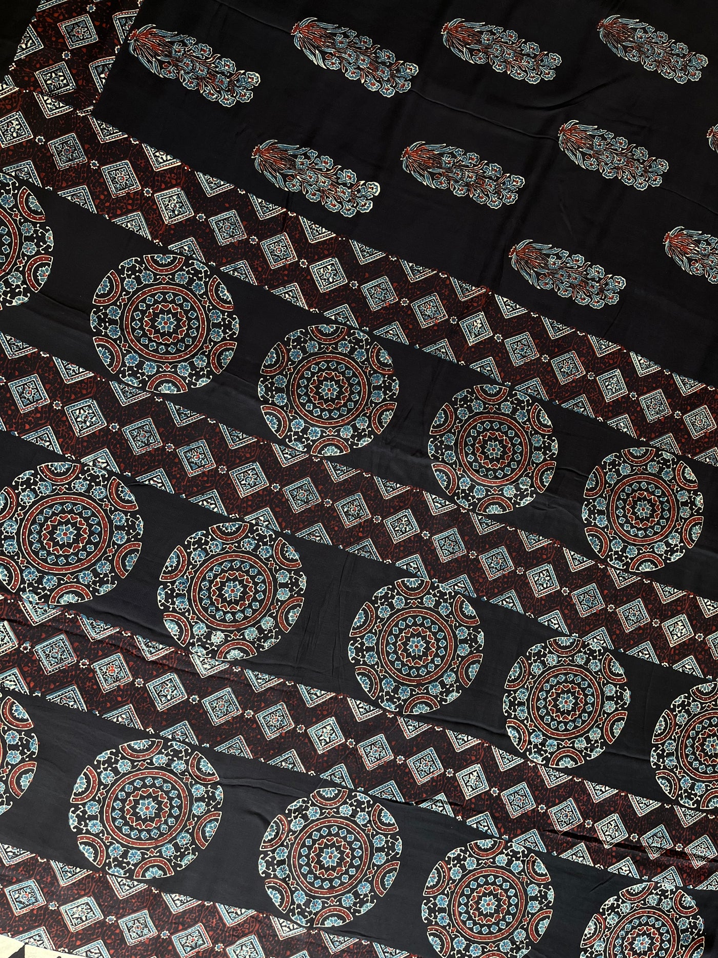 AGASTYA: HAND BLOCK AJRAKH MODAL SILK SAREE