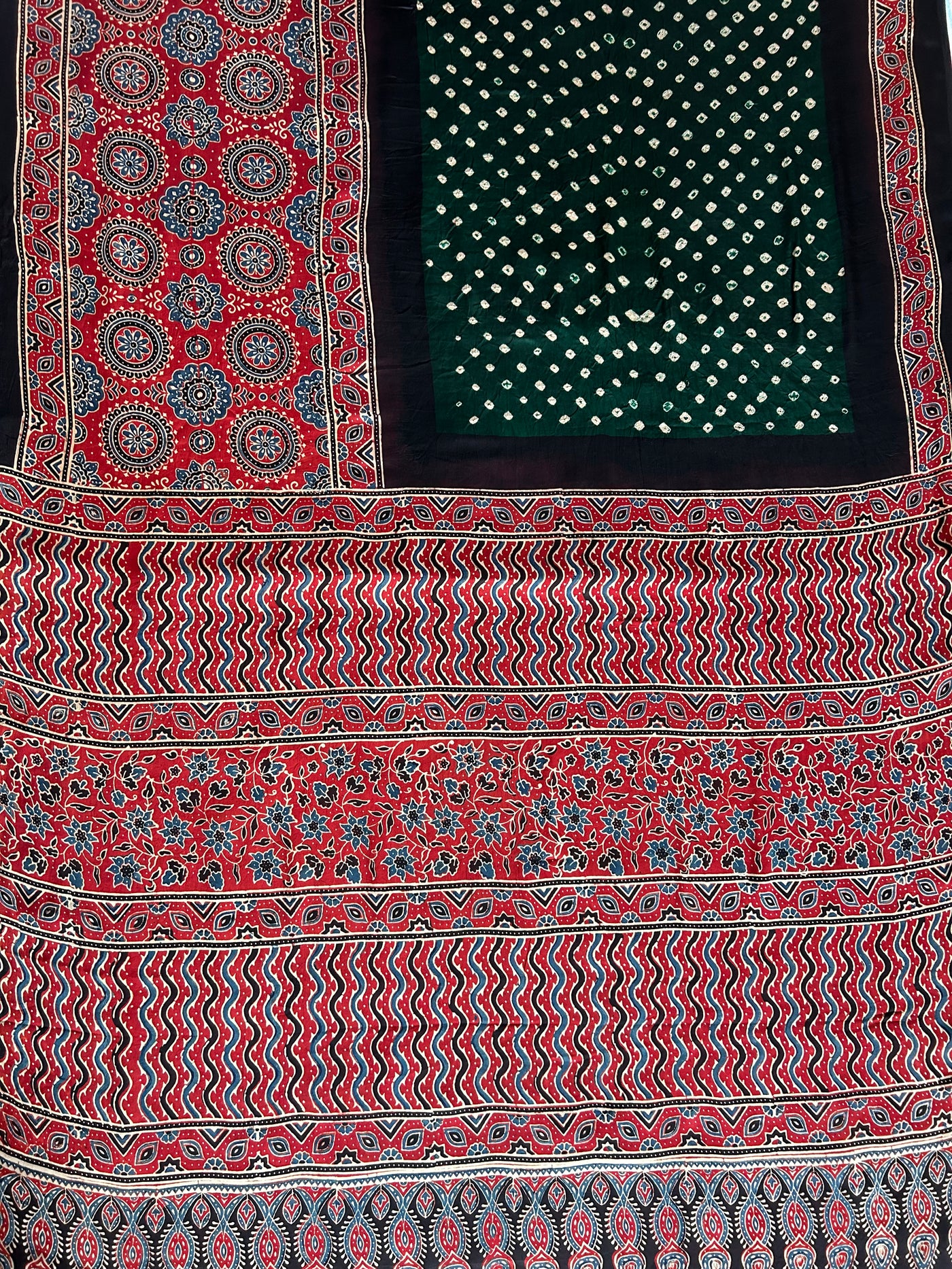 Rukmani : AJRAKH BANDHEJ MODAL SILK SAREE