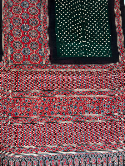 Rukmani : AJRAKH BANDHEJ MODAL SILK SAREE