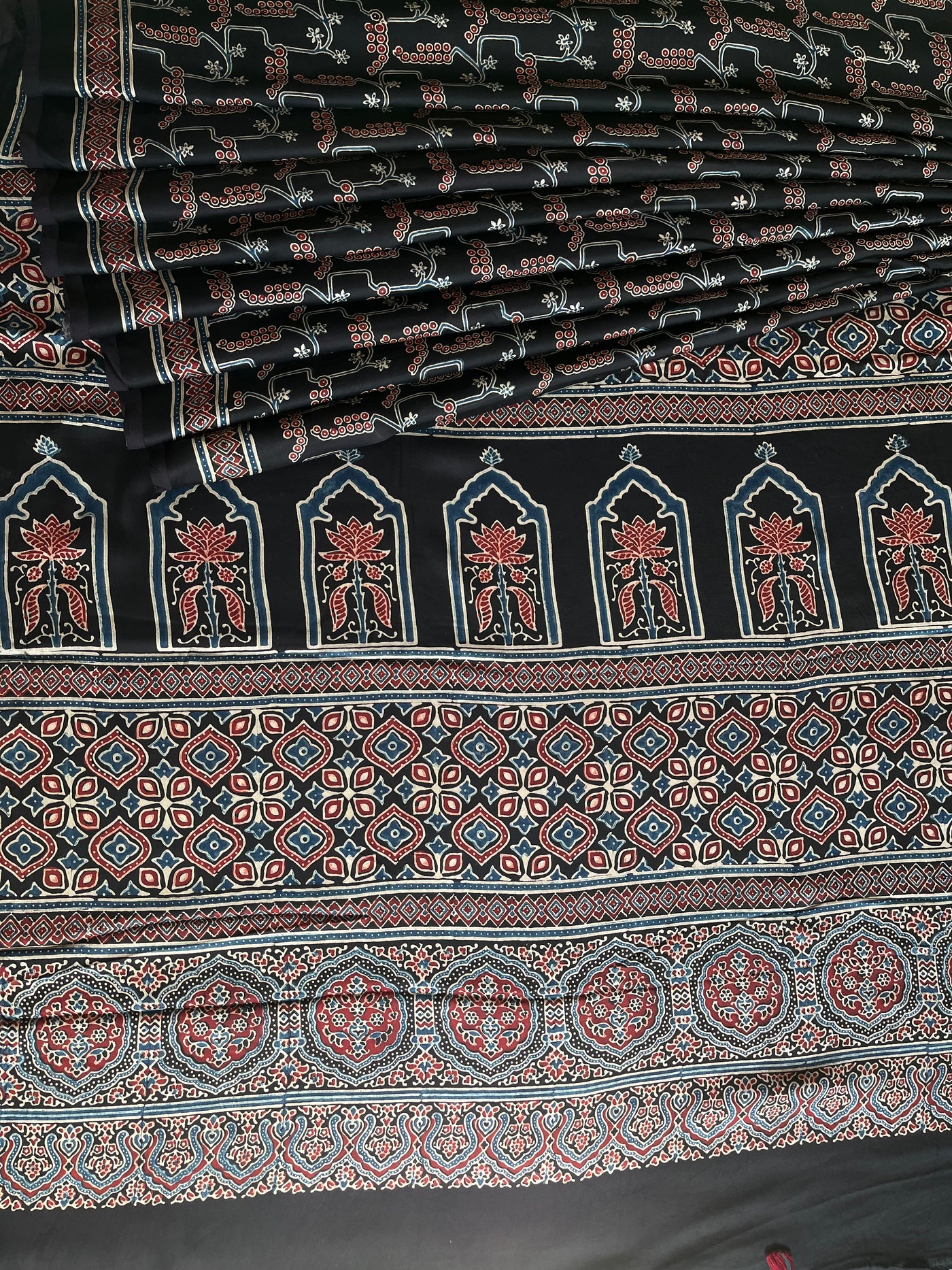 OJAL: HAND BLOCK AJRAKH MODAL SILK SAREE