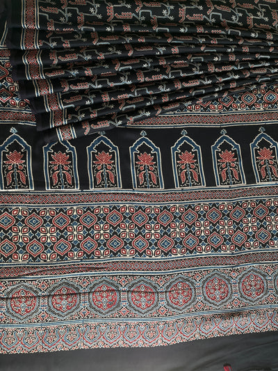 OJAL: HAND BLOCK AJRAKH MODAL SILK SAREE