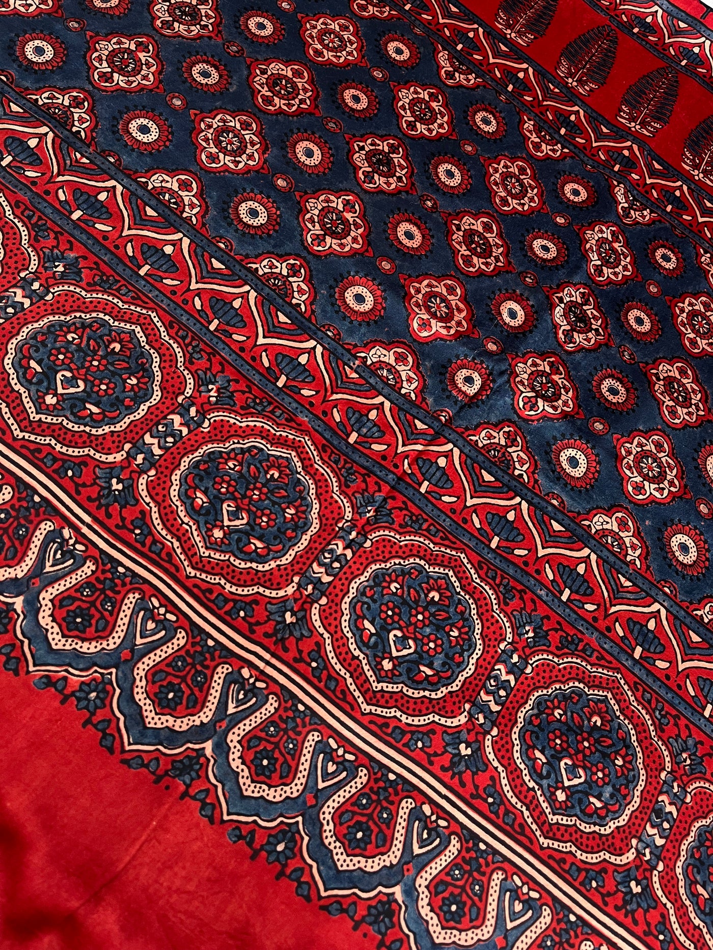 TAPASVI: HAND BLOCK AJRAKH MODAL SILK SAREE