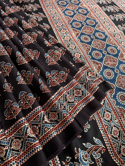 SIYA: HAND BLOCK AJRAKH MODAL SILK SAREE