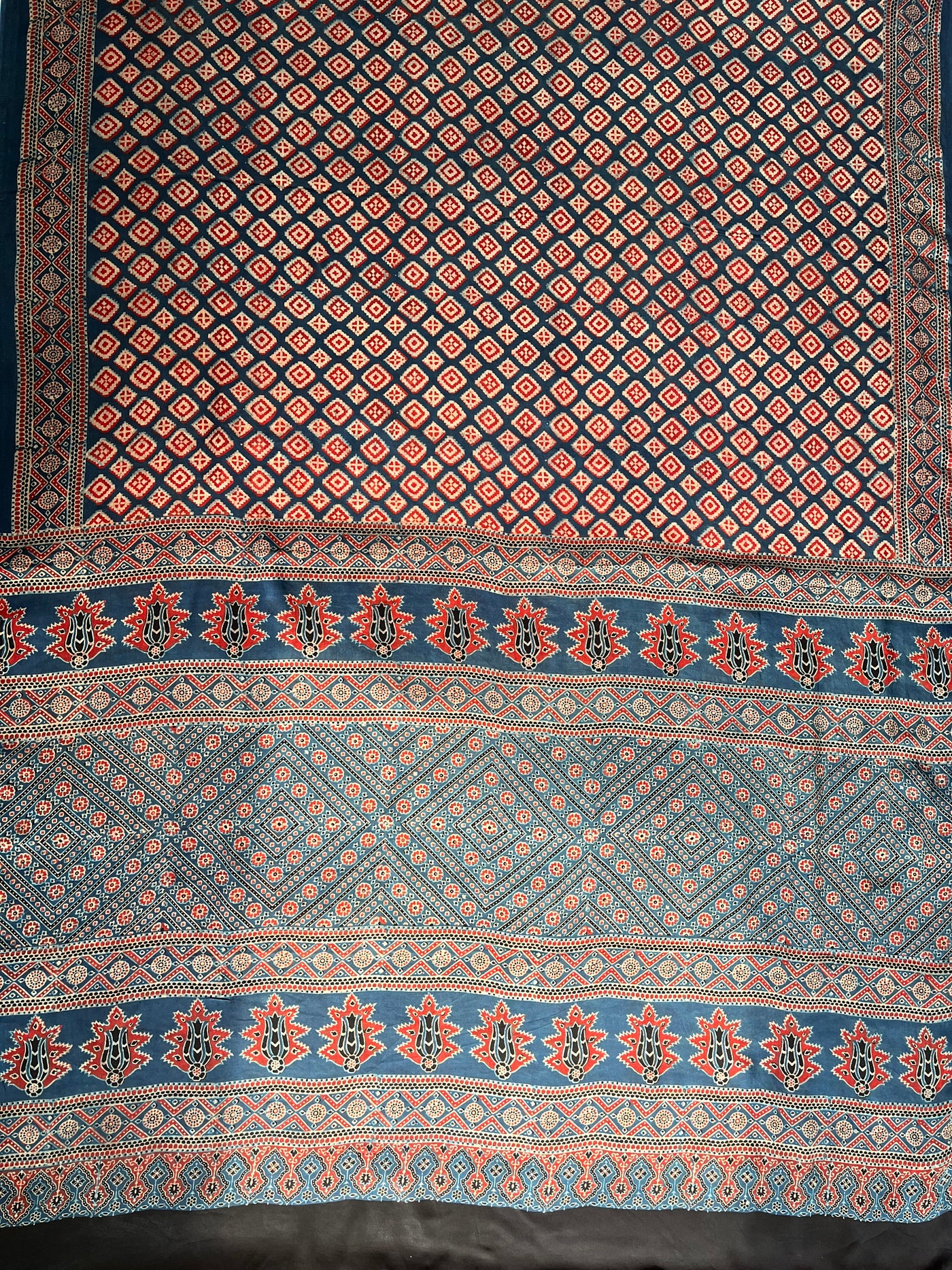 SNIGDHA: HAND BLOCK AJRAKH MODAL SILK SAREE