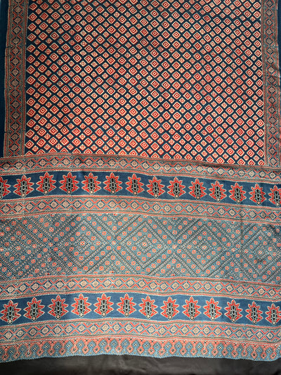 SNIGDHA: HAND BLOCK AJRAKH MODAL SILK SAREE