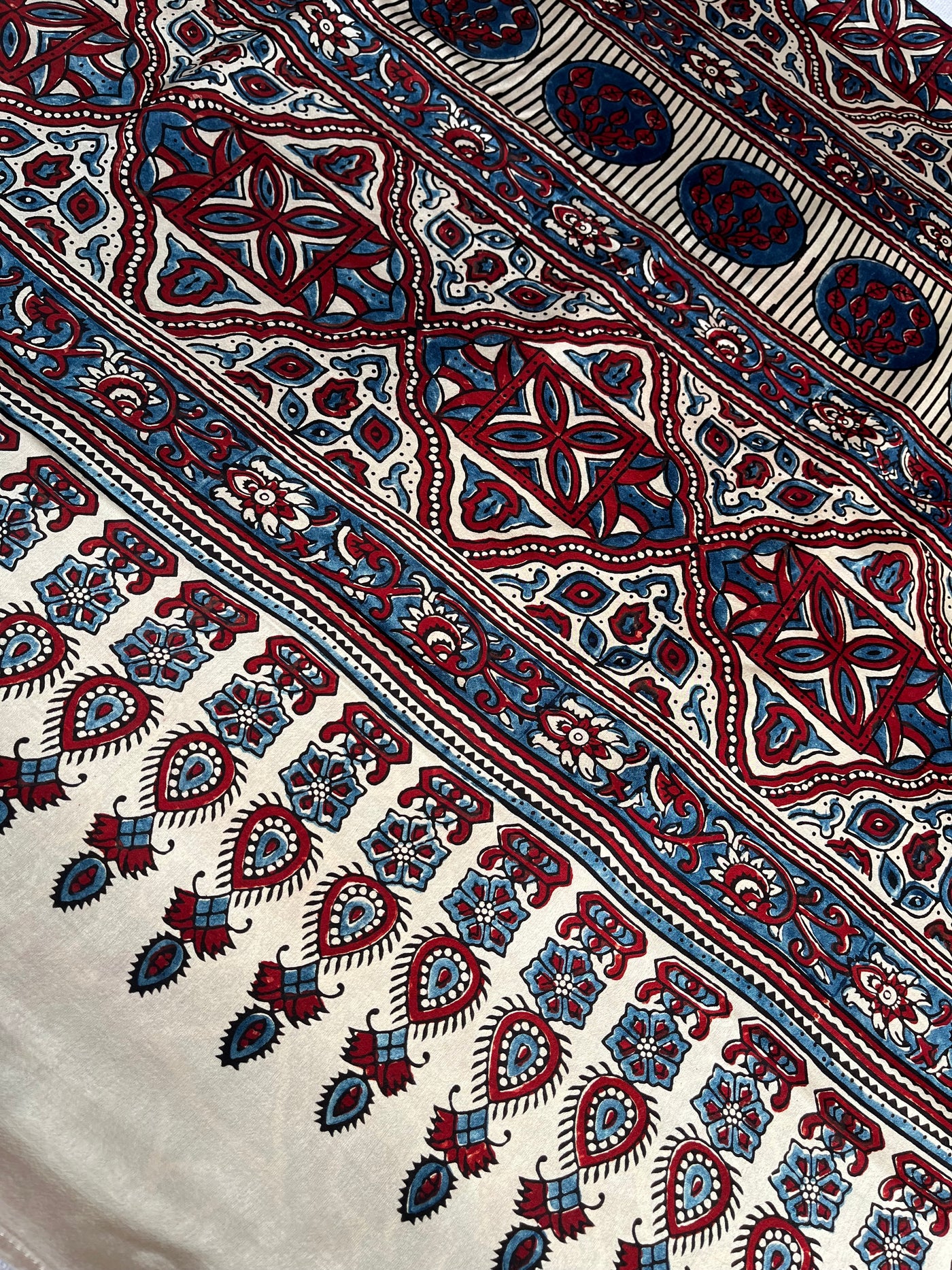 HARSHITA: HAND BLOCK AJRAKH MODAL SILK SAREE