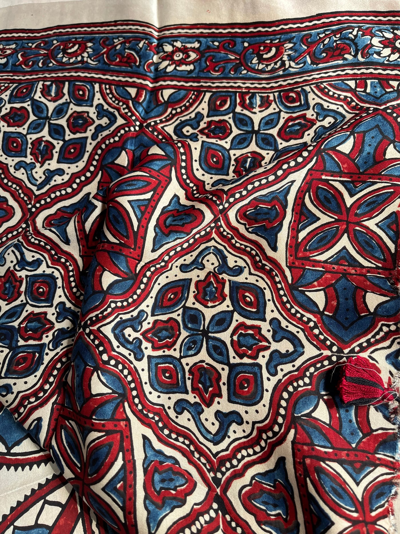 HARSHITA: HAND BLOCK AJRAKH MODAL SILK SAREE