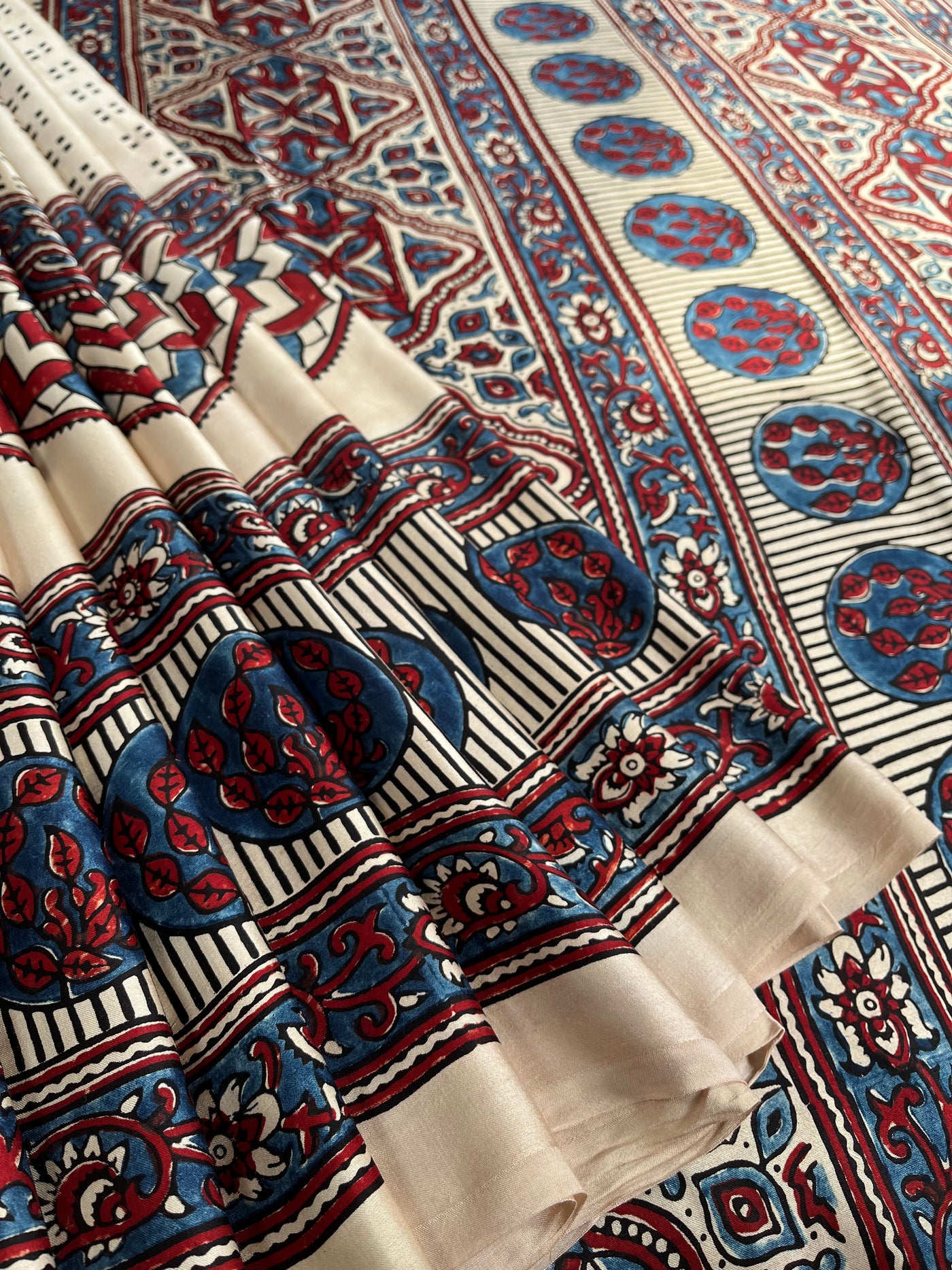 HARSHITA: HAND BLOCK AJRAKH MODAL SILK SAREE